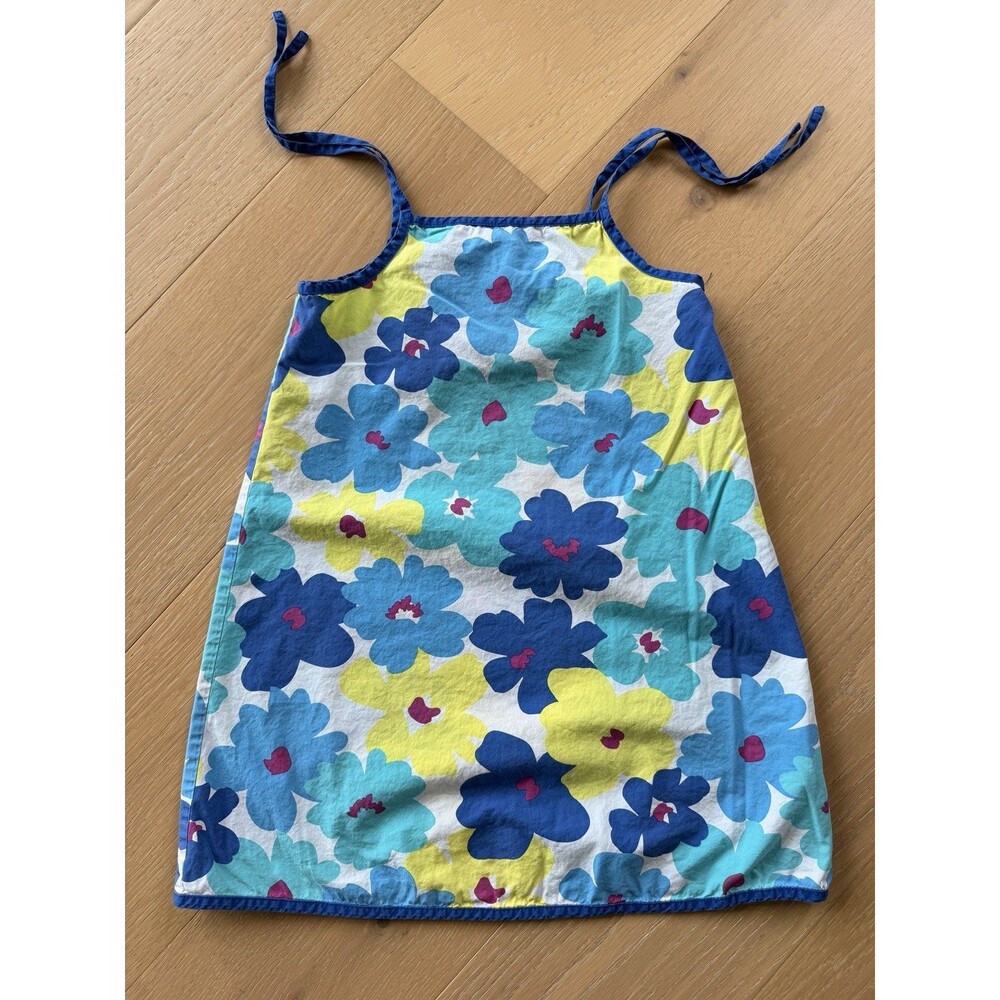 Hanna Andersson Girls Blue Sundress Flowers 120 6-7